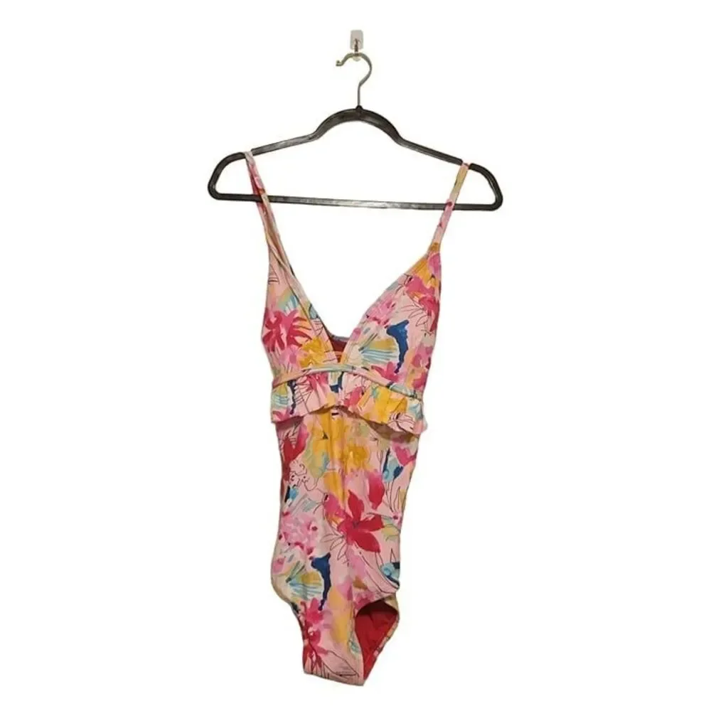 SO Kohl's Womens Swimsuit Pink 1X One-Piece Padded Plus Size New